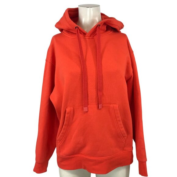 Athleta Tops - ATHLETA - WOMEN'S MEDIUM - ORANGE LONG SLEEVE COTTON BKEND PULL-OVER HOODIE